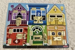 Montessori Sensory Lock Latch Brd+Melissa/Doug Activity House Board+Money Tray