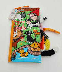FARM TAILS Jollybaby Baby Touch & Feel Crinkle Soft Cloth Book