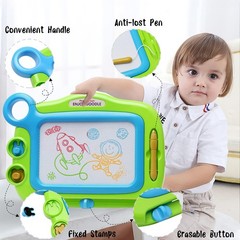 Magnetic Drawing Board Toddler w/Pen 2 Stamps Erasable Doodle Sketch Pad Age 3-5