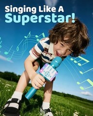 Kids Karaoke Microphone Machine Toys for Girlstooth Microphone with LED Blue