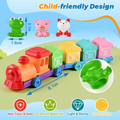 Toddler Toys Farm Animal Train for 1-3 Years Old, Counting Matching