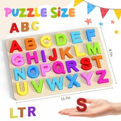 Alphabet Puzzles, Wooden Puzzles for Toddlers, ABC Shape Puzzles for Kids, Pr…