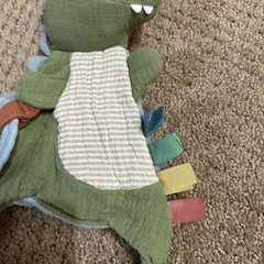 Itzy Ritzy Baby Boy Green Dinosaur Lovey Teether Developmental Toy Tags To Chew