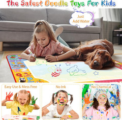 Water Doodle Mat 32×24″, Magic Drawing Toy for Kids Ages 3-8 Gift