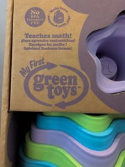 My First Green Toys 6 Stacking Cups 6 months + NIB Made from Recycled Milk Jugs