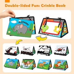 Baby Toys 0-6 Months – Tummy Time Toy Black and White High Contrast Newborn Toys