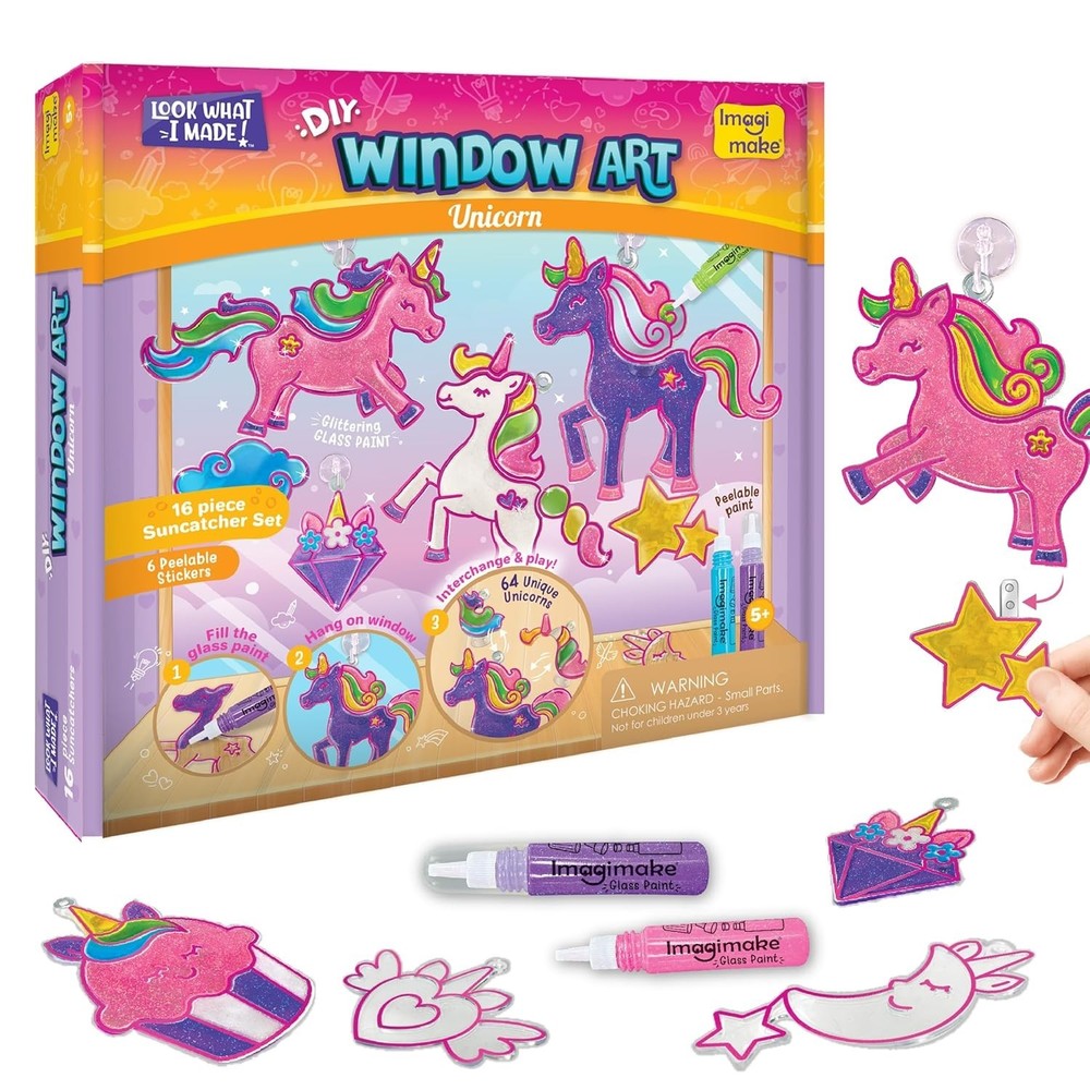 Imagimake Window Art Unicorn | Glass Painting Kit for Girls Age 5+ Glass paintin