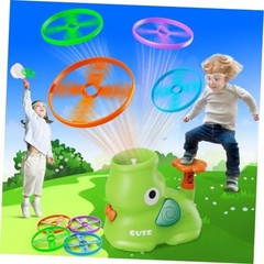 Outdoor Stomp Flying Disc Launcher Toys for Kids Ages 3 4 5 6 7 8 9 Blue Green