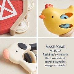 Itzy Ritzy Itzy Jamboree Rhythm and Rattles Gift Set Farm – 3pc