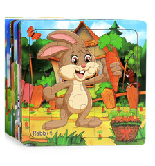 20PCS Wooden Cartoon Puzzle Kids Educational Learning Toy