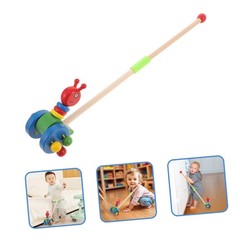 Toddler Push Walker Wooden Trolley with Cartoon Animal Design Rolling Wheels …