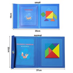 Wooden Jigsaw Magnetic Tangram Puzzle Book Educational Toys For Children Baby