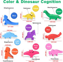 Wooden Stacking Dinosaur Balancing Blocks for Toddlers Age 2-5