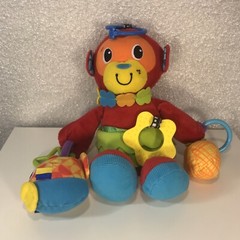 Infantino Playtime Red Monkey Stuffed Animal Plush Toy Rattle Teether 8″