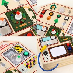 Montessori Wooden Busy Board for Toddlers 3 4 5 Years Old, Wooden Sensory Tod…