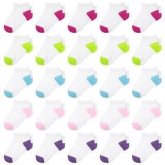 25 Pairs Toddler Kids Ankle Athletic Low Cut Short Socks for Boys Girls 1-14Y