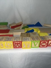 First learning wooden city Building blocks kids children toddler toys / 60 PCS