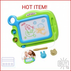 ALISKAGZE Magnetic Drawing Board for Toddlers Age 3-5, Green Erasable Doodle Pad