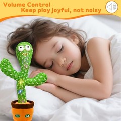 Dancing,Interactive Funny Gift for Baby Infant 6-18 Months, Talking Cactus Toy