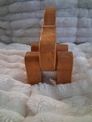 Lot Of 4 Wooden Posable Animals Safari Elephant Giraffe Ape And A Dog Awesome!