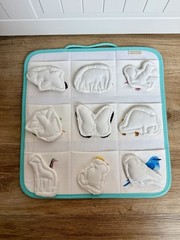 Lovevery Quilted Critter Pockets The Realist Play Kit Matching Game Plush Board