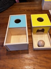 Lovevery Montessori Ball Drop Wood Sliding Top Box Texture Cards Thinker Waldorf