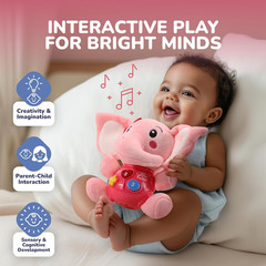 Musical Toys Gift for Baby Newborn 0-6 Month Infant – Plush Elephant Pink