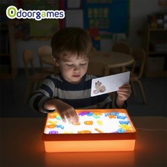Odoorgames Light Box with Letters & Cards Set – Light Table for Kids, Educ