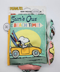 Peanuts Baby Deluxe Soft Book Snoopy Woodstock Sun Out Beach Time New