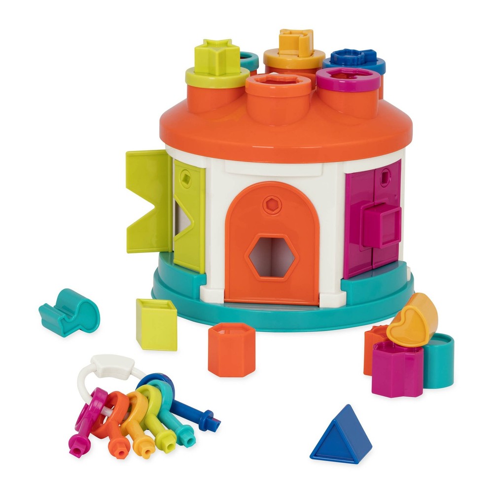 Battat â€“ Shape Sorter House â€“ Color and Shape Sorting Toy with 6 Keys and…