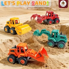 Construction Toys for Kids 3+ Years – Friction Powered Trucks, Excavator, Bulldo