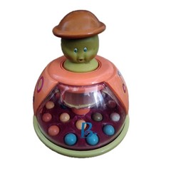 B. toys Ladybug Toy Popping Toy Poppitoppy Balls Push Down Spin Top Green