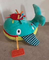 Dolce Play & Learn Whale Plush Interactive Baby Toy Textured Zipper Motor Skills
