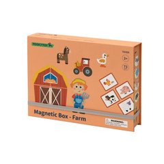 Magnetic Farm Puzzle Box for Kids Wooden Montessori Animal Learning Toy Set