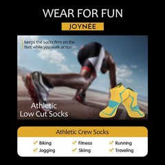 JOYNÉE Mens Low Cut Casual Socks 6 Pack Men Comfort Cushioning Ankle Athlet