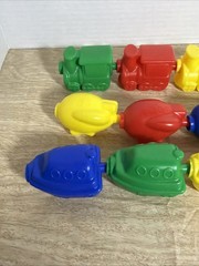 Fisher Price Snap-Lock Beads. 12 Vehicles Trains Cars Planes Mattel 4 Colors