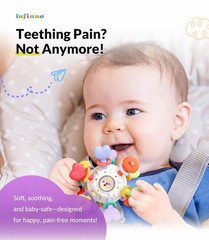 Montessori Baby Teether Rattle BPA-Free Silicone Sensory Toy 0-12 Months