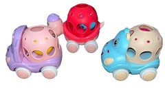 Baby Girl Toy Cars Set of 3 Friction Rattle Cars Pink Purple Blue _C5