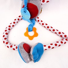 Edushape Happy Kitten Lovey Plush Belly Button Long Leg Polka Dot Stuffed Animal