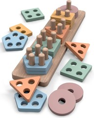 Eco-Friendly Montessori Shape Sorter – Engaging 20-Piece Puzzle for Safe Play