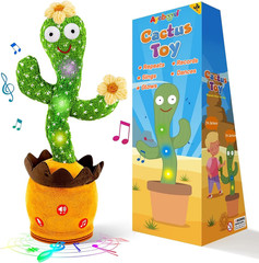 Dancing Talking Cactus Toy, Volume Adjustable, Repeats What You Say, 120 Songs