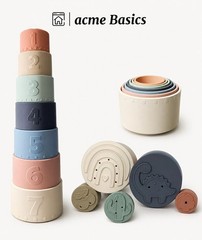 Moonkie Stacking Cups Toy, Fun Educational Baby Toys Silicone Soft Teething Toys