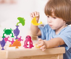 Suction Bath Toys for Small, Red, Orange, Yellow, Green, Blue, Indigo, Violet