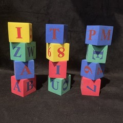 Extremely Rare VHTF 12 Foam Alphabet And Number Blocks Baby Einstein