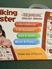 Bilingual Talking Poster ABC 123 Music Ineractive Toy Kids 3+ Spanish English