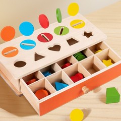 Montessori Wooden Object Permanence Box Drop Toy Fine Motor Skills Baby 6-12M