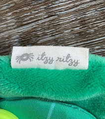 ITSY RITSY Plush Lily Pad Crinkle Sensory Toy with Frog Teether for Baby~Green