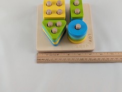 Lot of 3 Lovevery Wooden Toys: Chunky Jigsaw, Sunny Day, Sort Stack Peg Puzzles