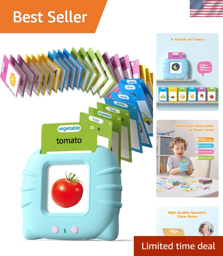 224-Word Talking Flash Cards for Toddlers – Montessori Language Learning Toy