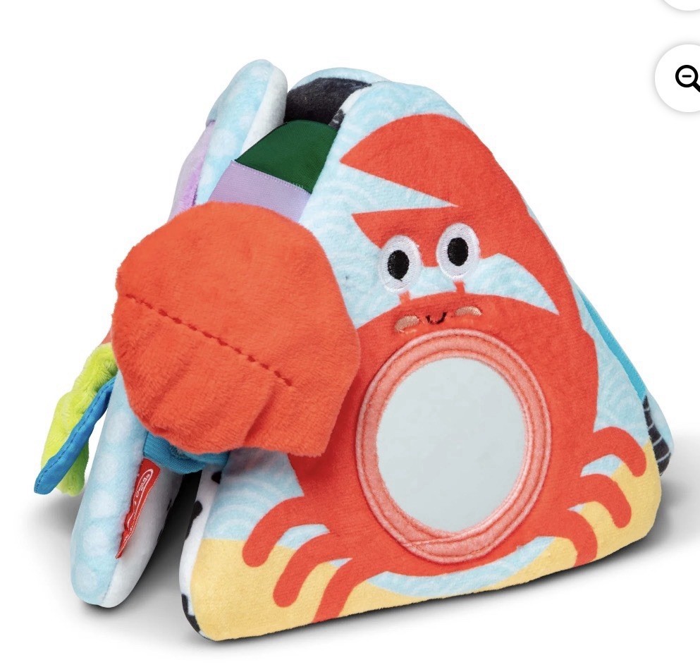 Melissa & Doug Ocean Tummy Time Triangle Infant Baby Toy, Soft Sensory Toy